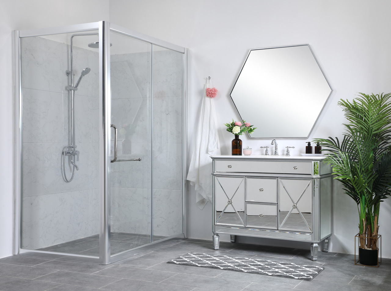 Elegant Decor VF11042SL 42 in. Single Bathroom Vanity set in  antique silver