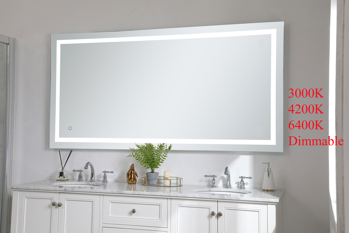 Elegant Decor MRE13672 Helios 36in x 72in Hardwired LED mirror with touch sensor and color changing temperature 3000K/4200K/6400K