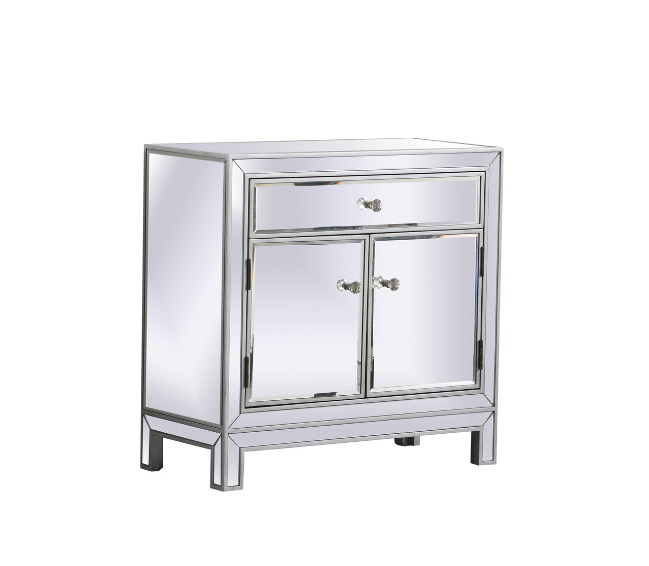 Elegant Decor MF71034S 29 in. mirrored cabinet in antique silver Elegant Decor MF71034S 29 in. mirrored cabinet in antique silver