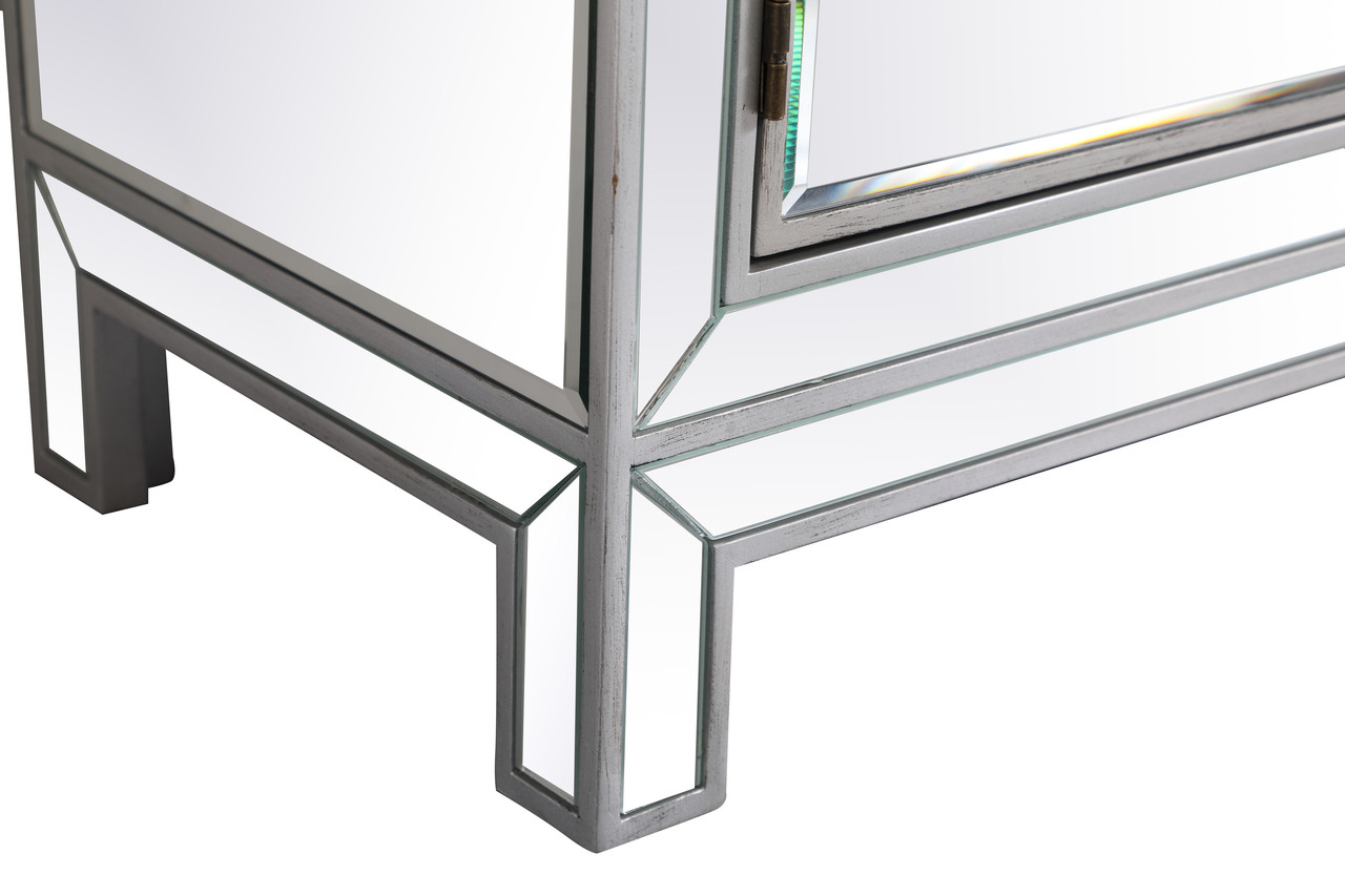 Elegant Decor MF71034S 29 in. mirrored cabinet in antique silver Elegant Decor MF71034S 29 in. mirrored cabinet in antique silver