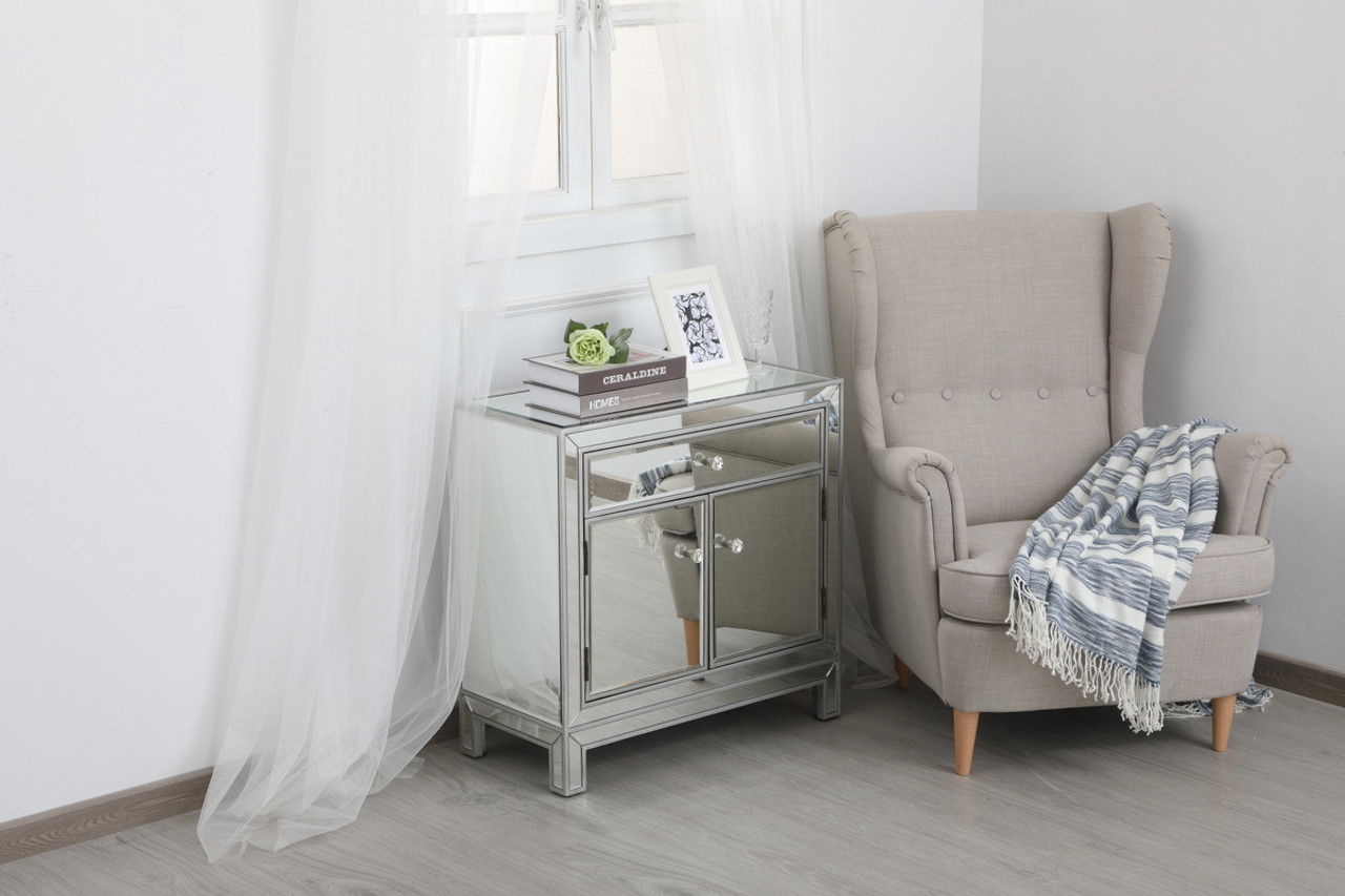 Elegant Decor MF71034S 29 in. mirrored cabinet in antique silver Elegant Decor MF71034S 29 in. mirrored cabinet in antique silver