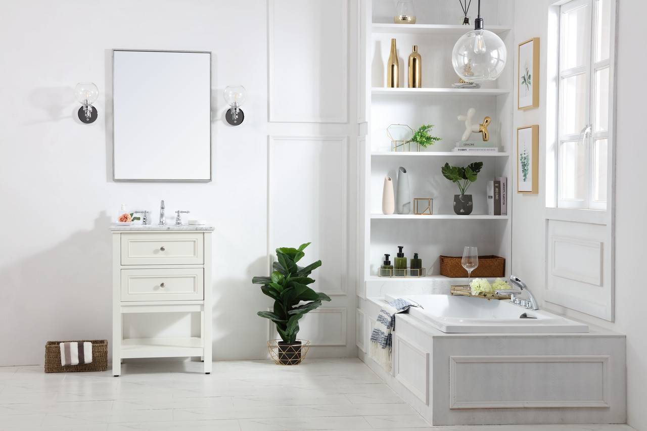 Elegant Decor VF27024WH 24 in. single bathroom vanity set in White