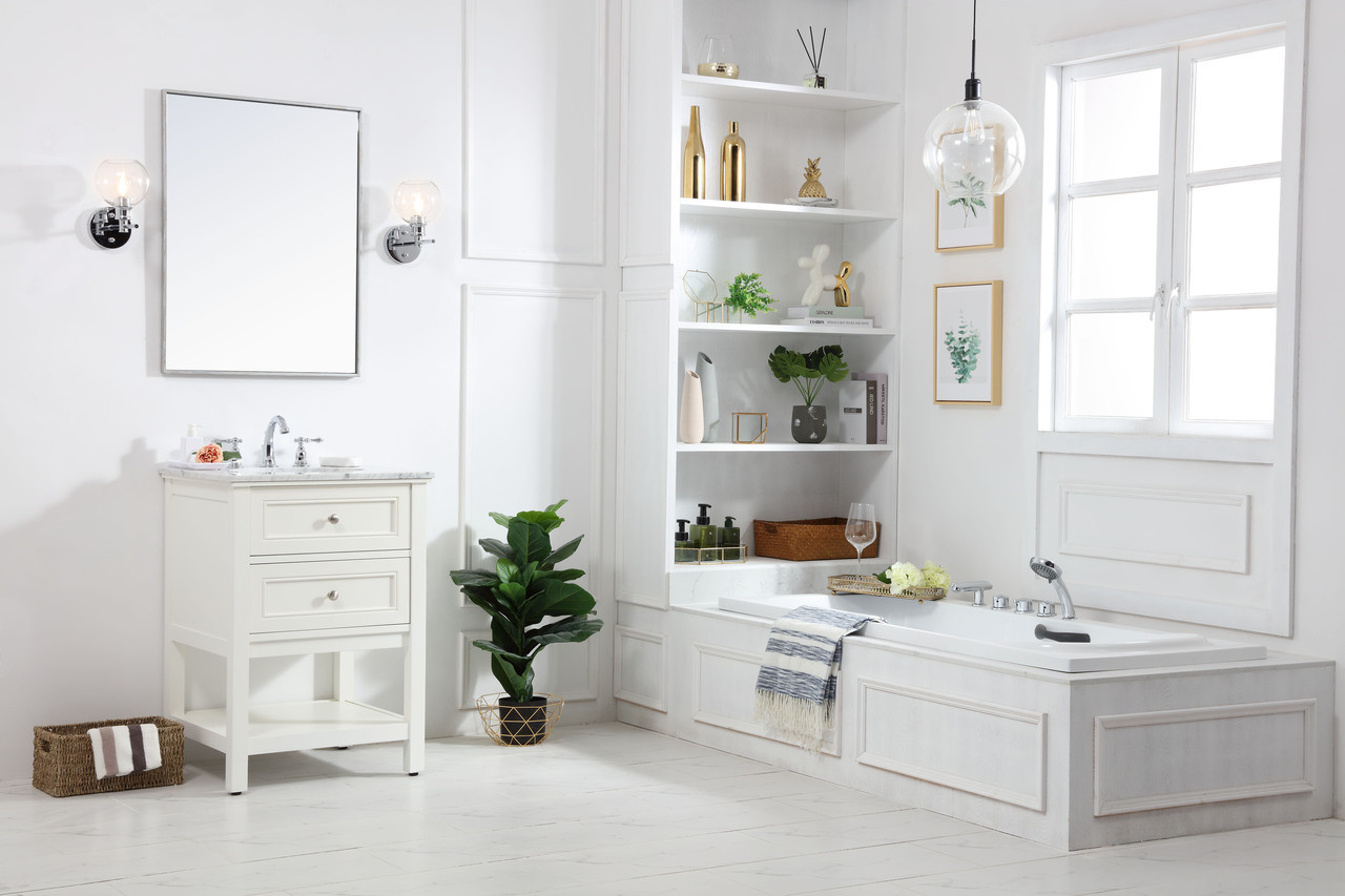 Elegant Decor VF27024WH 24 in. single bathroom vanity set in White
