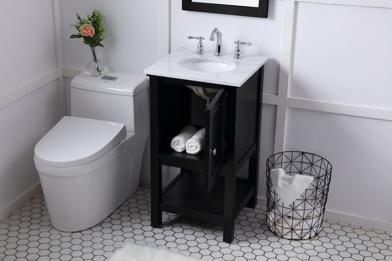 Elegant Decor VF27019BK 19 in. single bathroom vanity set in Black