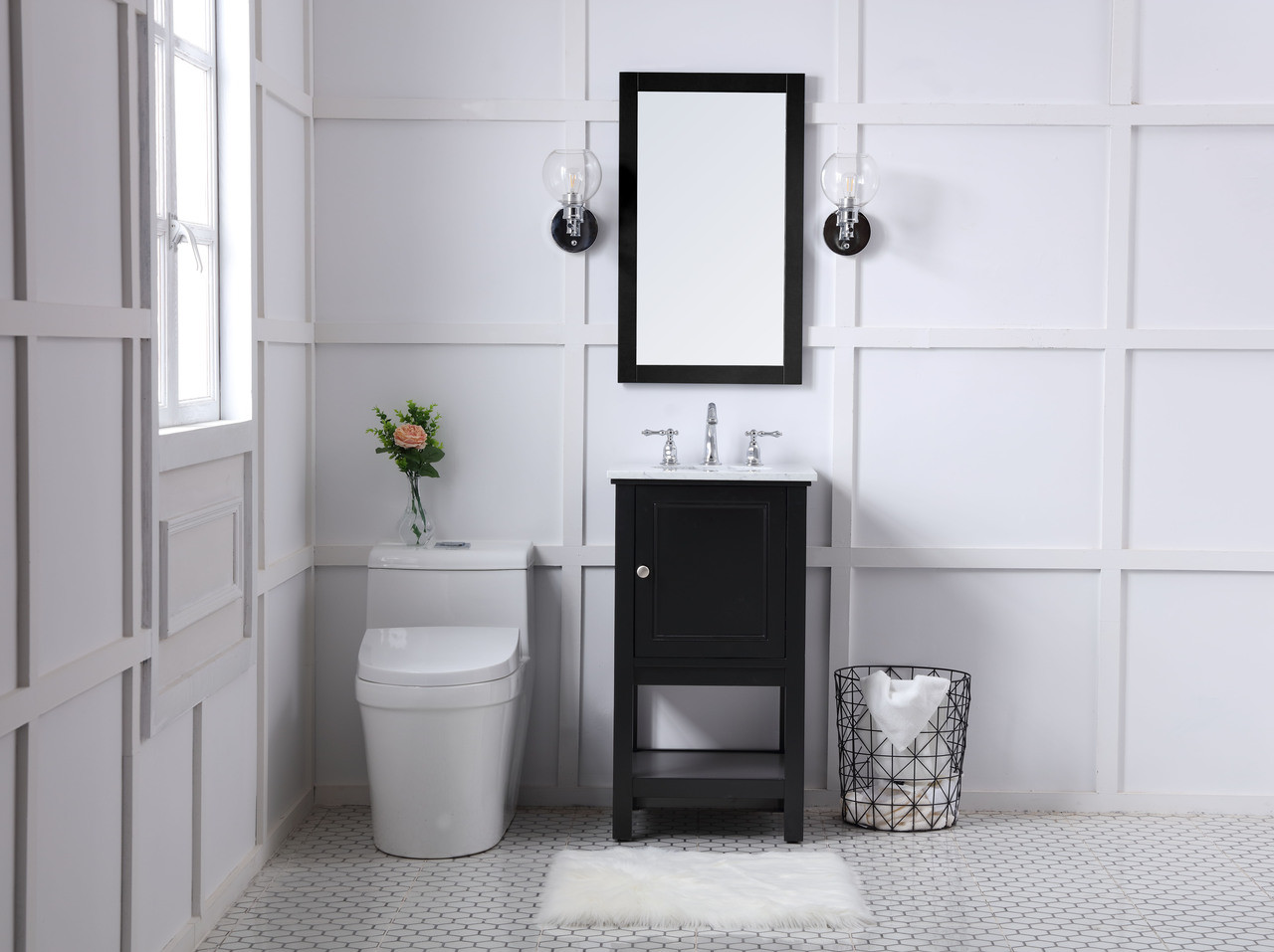 Elegant Decor VF27019BK 19 in. single bathroom vanity set in Black