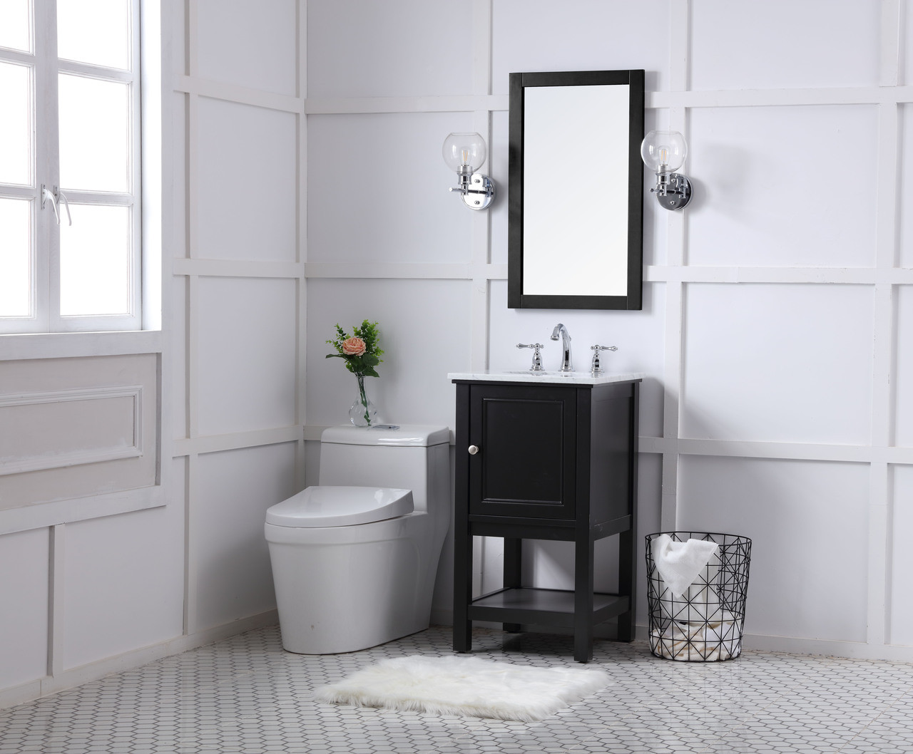Elegant Decor VF27019BK 19 in. single bathroom vanity set in Black
