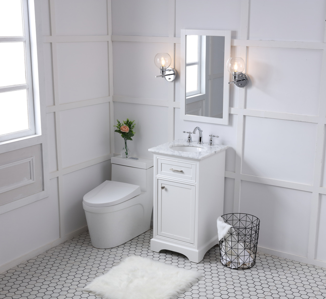 Elegant Decor VF15019WH 19 in. Single Bathroom Vanity set in white
