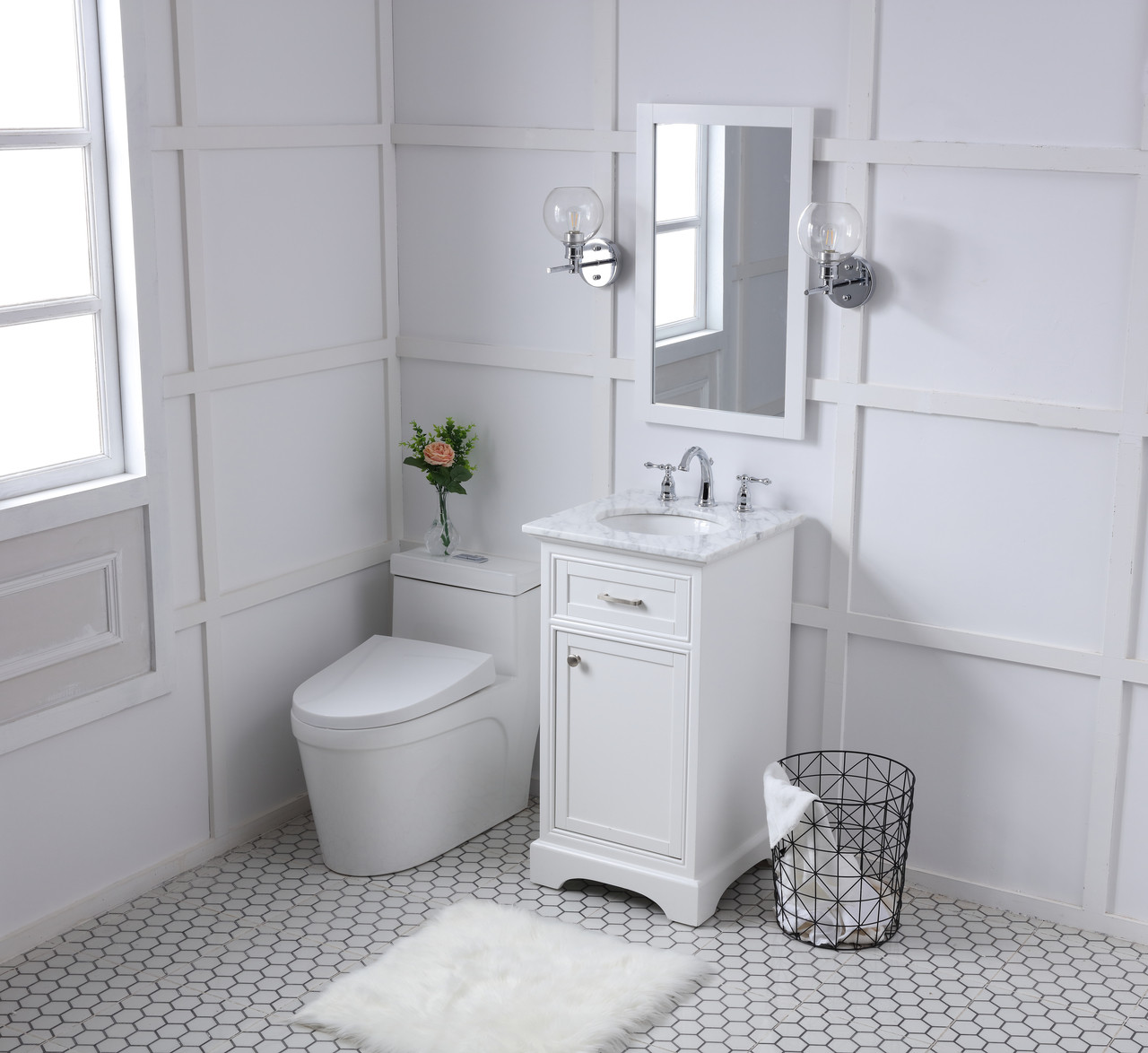 Elegant Decor VF15019WH 19 in. Single Bathroom Vanity set in white