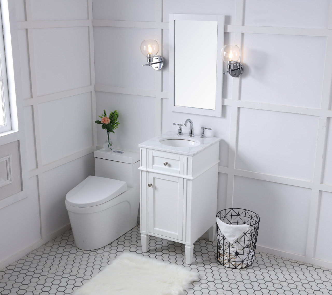 Elegant Decor VF12518WH 18 in. Single Bathroom Vanity set in white