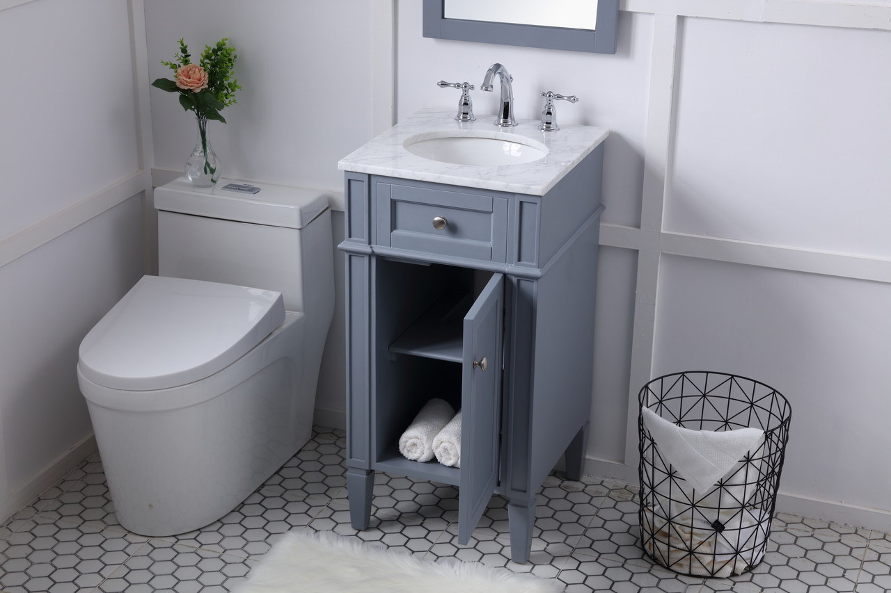 Elegant Decor VF12518GR 18 in. Single Bathroom Vanity set in grey