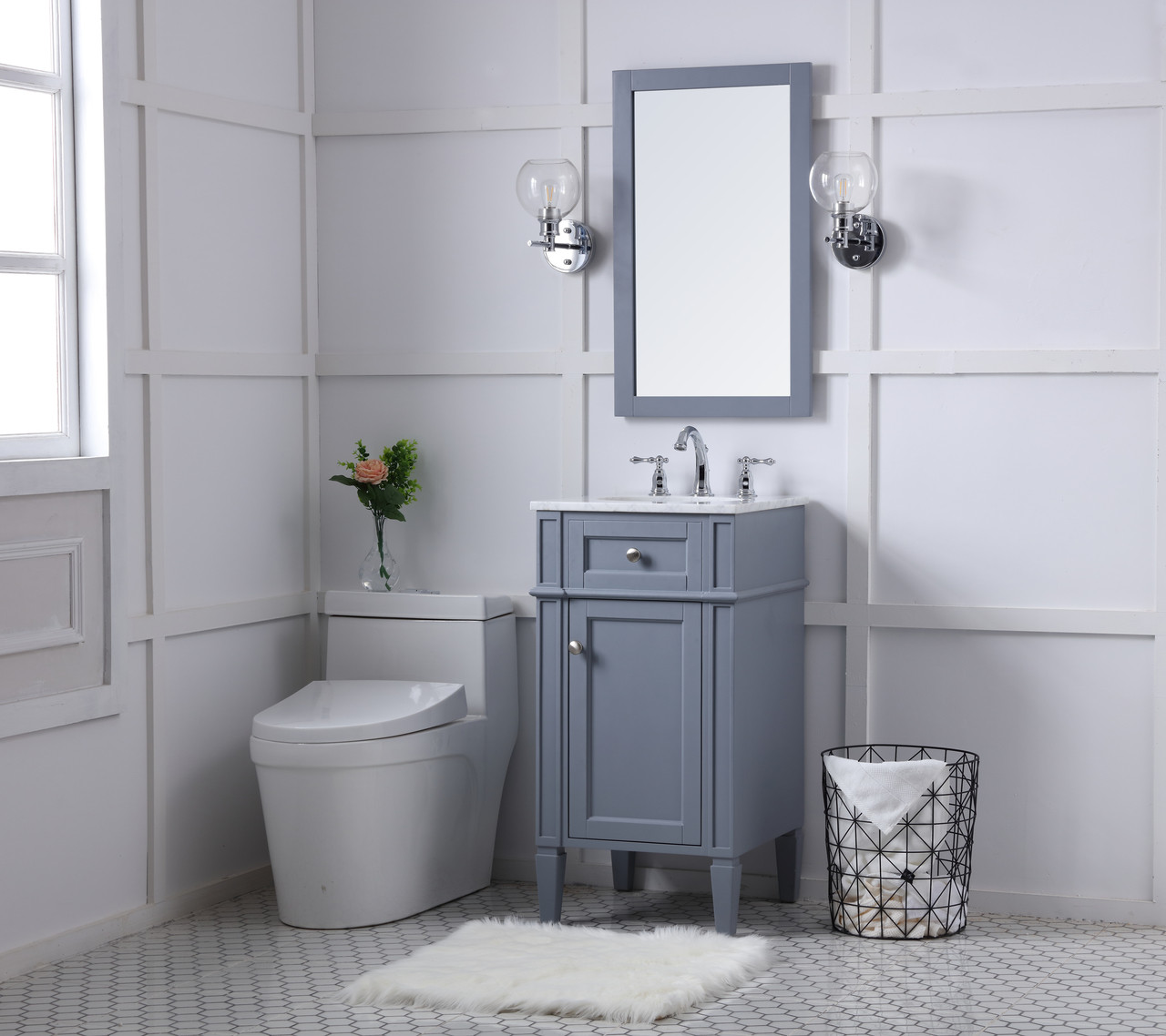 Elegant Decor VF12518GR 18 in. Single Bathroom Vanity set in grey
