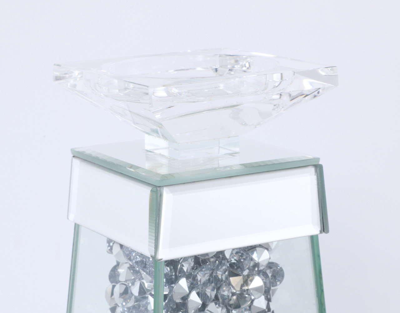 Elegant Decor MR9239 Sparkle 4.7 in. Contemporary Silver Crystal Candleholder