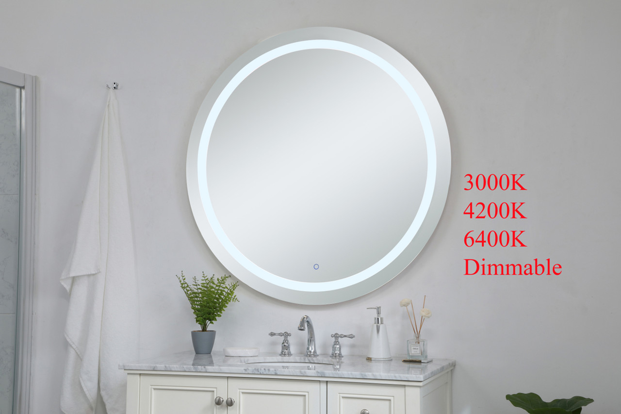 Elegant Decor MRE24242 Helios 42 inch Hardwired LED mirror with touch sensor and color changing temperature 3000K/4200K/6400K