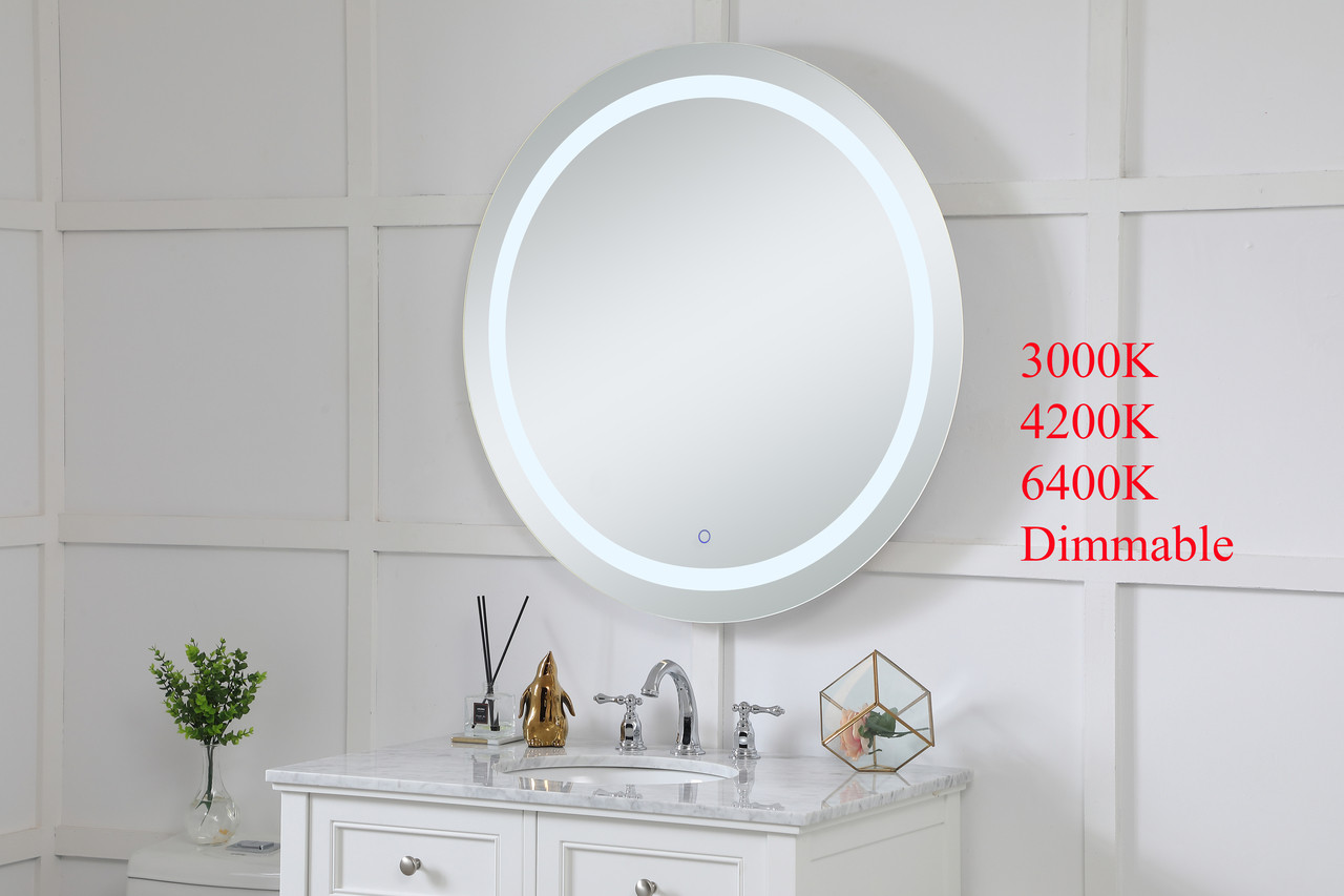 Elegant Decor MRE23636 Helios 36 inch Hardwired LED mirror with touch sensor and color changing temperature 3000K/4200K/6400K