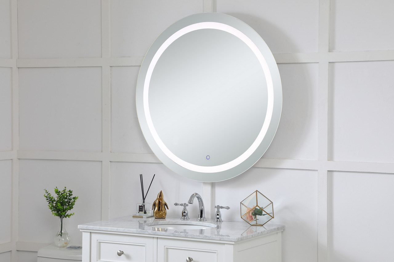 Elegant Decor MRE23636 Helios 36 inch Hardwired LED mirror with touch sensor and color changing temperature 3000K/4200K/6400K