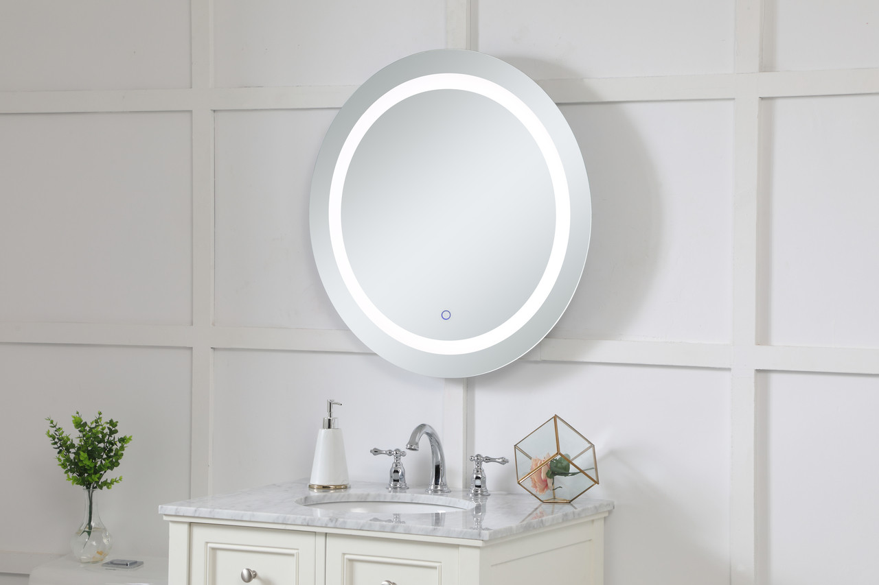 Elegant Decor MRE22828 Helios 28 inch Hardwired LED mirror with touch sensor and color changing temperature 3000K/4200K/6400K