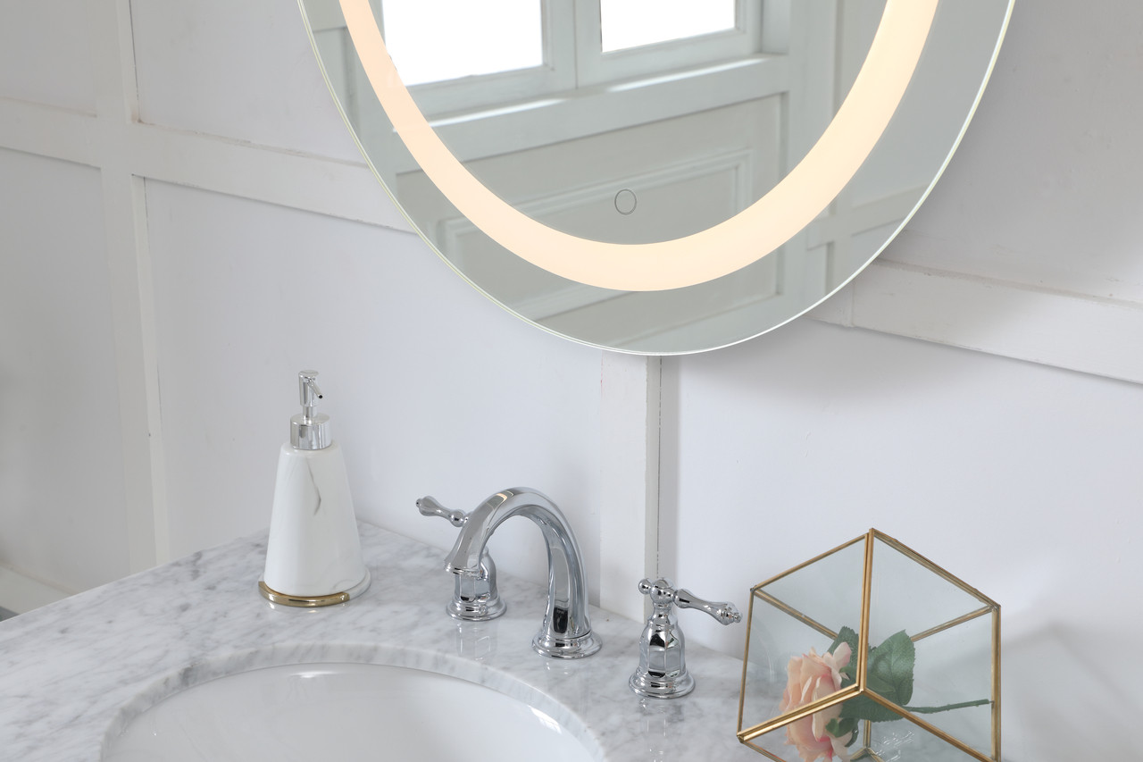 Elegant Decor MRE22828 Helios 28 inch Hardwired LED mirror with touch sensor and color changing temperature 3000K/4200K/6400K