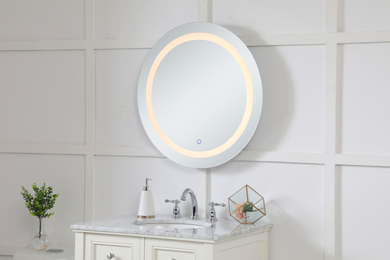 Elegant Decor MRE22828 Helios 28 inch Hardwired LED mirror with touch sensor and color changing temperature 3000K/4200K/6400K