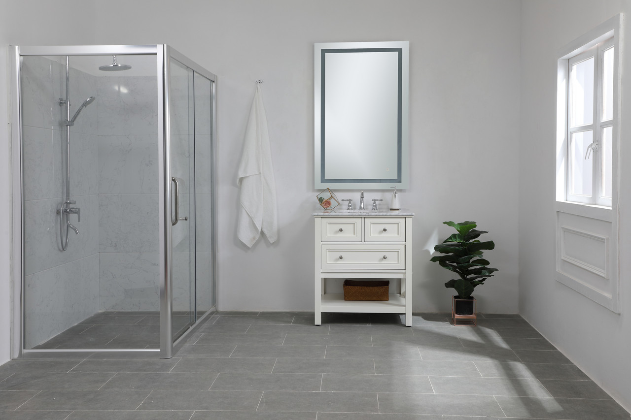 Elegant Decor MRE13048 Helios 30in x 48in Hardwired LED mirror with touch sensor and color changing temperature 3000K/4200K/6400K