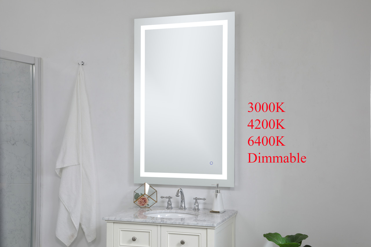 Elegant Decor MRE13048 Helios 30in x 48in Hardwired LED mirror with touch sensor and color changing temperature 3000K/4200K/6400K