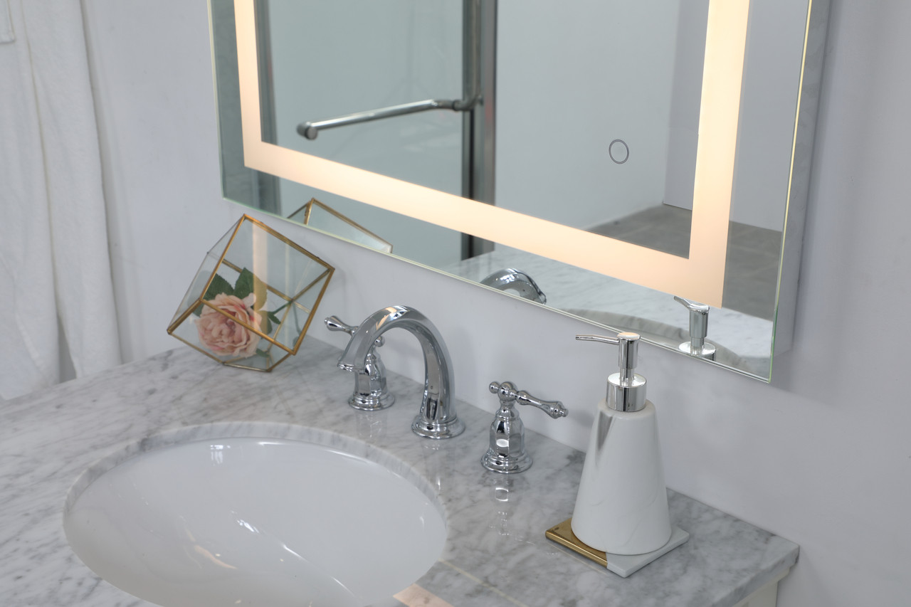 Elegant Decor MRE13048 Helios 30in x 48in Hardwired LED mirror with touch sensor and color changing temperature 3000K/4200K/6400K