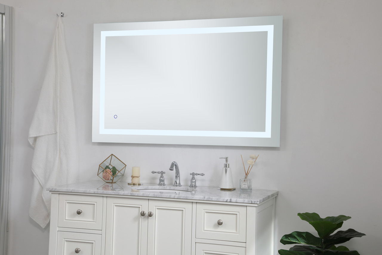 Elegant Decor MRE13048 Helios 30in x 48in Hardwired LED mirror with touch sensor and color changing temperature 3000K/4200K/6400K