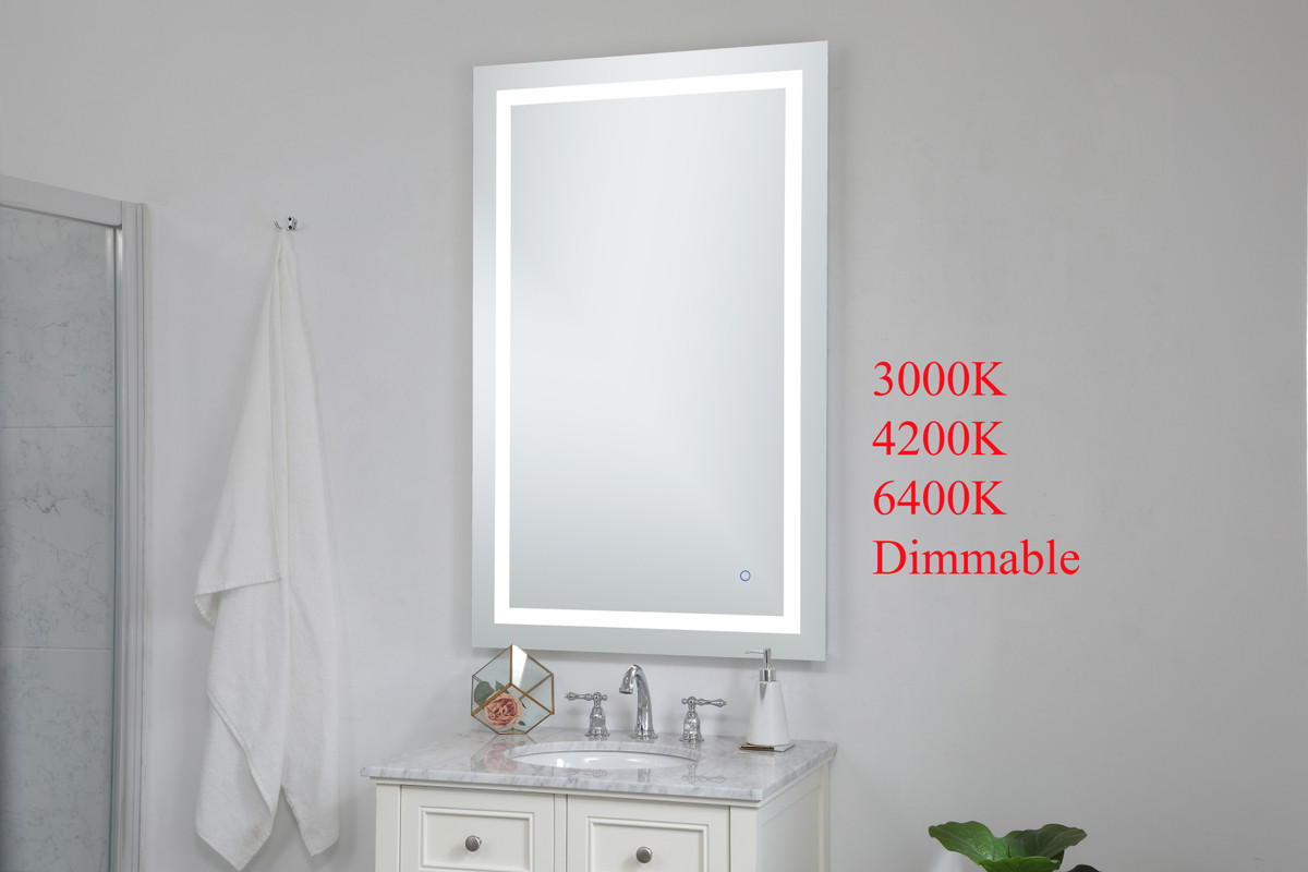 Elegant Decor MRE13048 Helios 30in x 48in Hardwired LED mirror with touch sensor and color changing temperature 3000K/4200K/6400K
