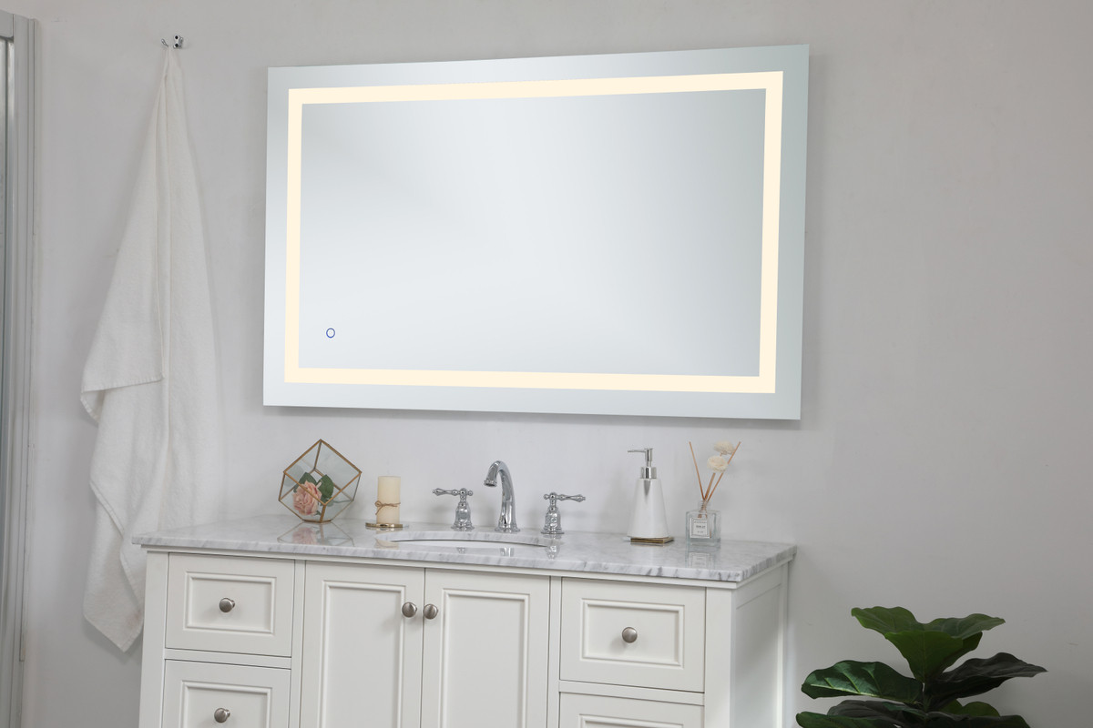 Elegant Decor MRE13048 Helios 30in x 48in Hardwired LED mirror with touch sensor and color changing temperature 3000K/4200K/6400K