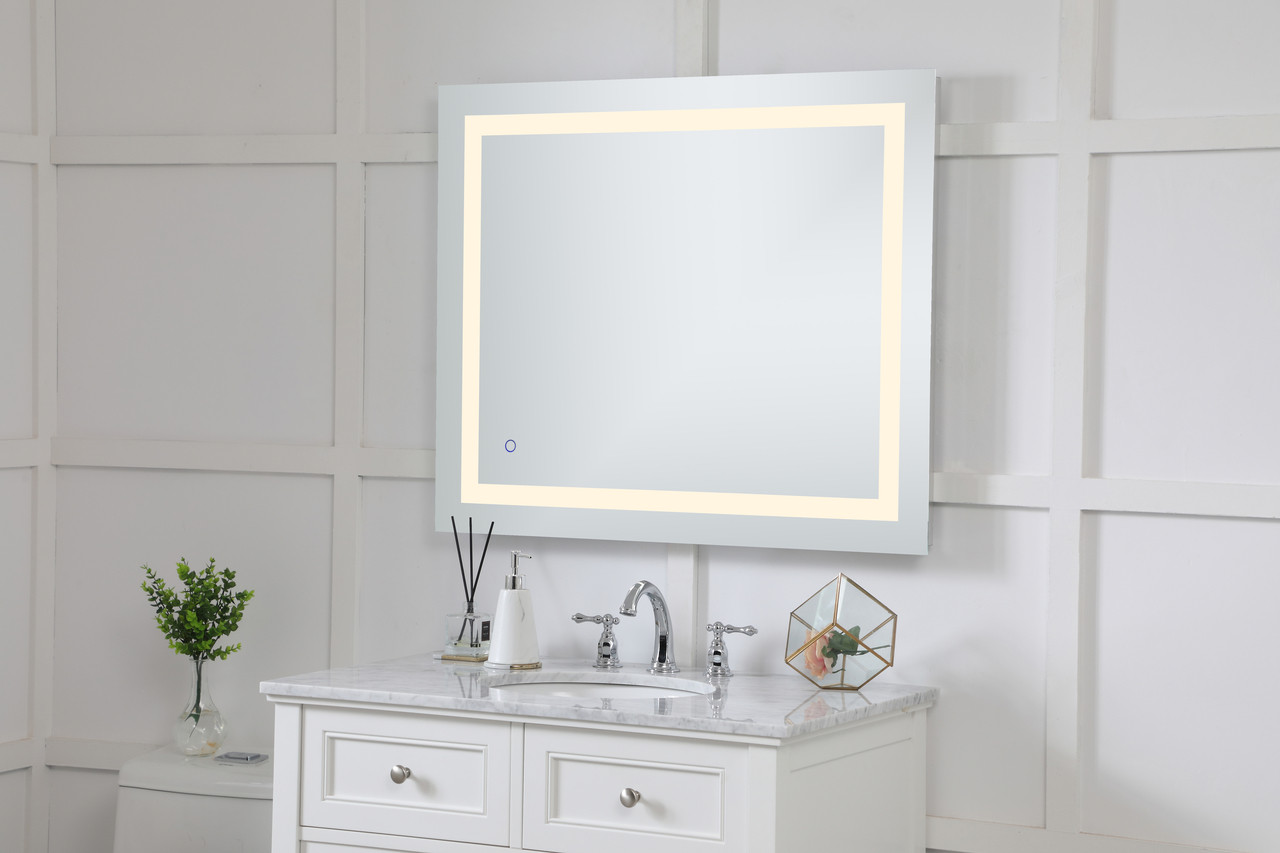 Elegant Decor MRE13036 Helios 30in x 36in Hardwired LED mirror with touch sensor and color changing temperature 3000K/4200K/6400K