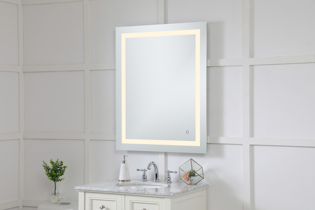 Elegant Decor MRE13040 Helios 30in x 40in Hardwired LED mirror with touch sensor and color changing temperature 3000K/4200K/6400K
