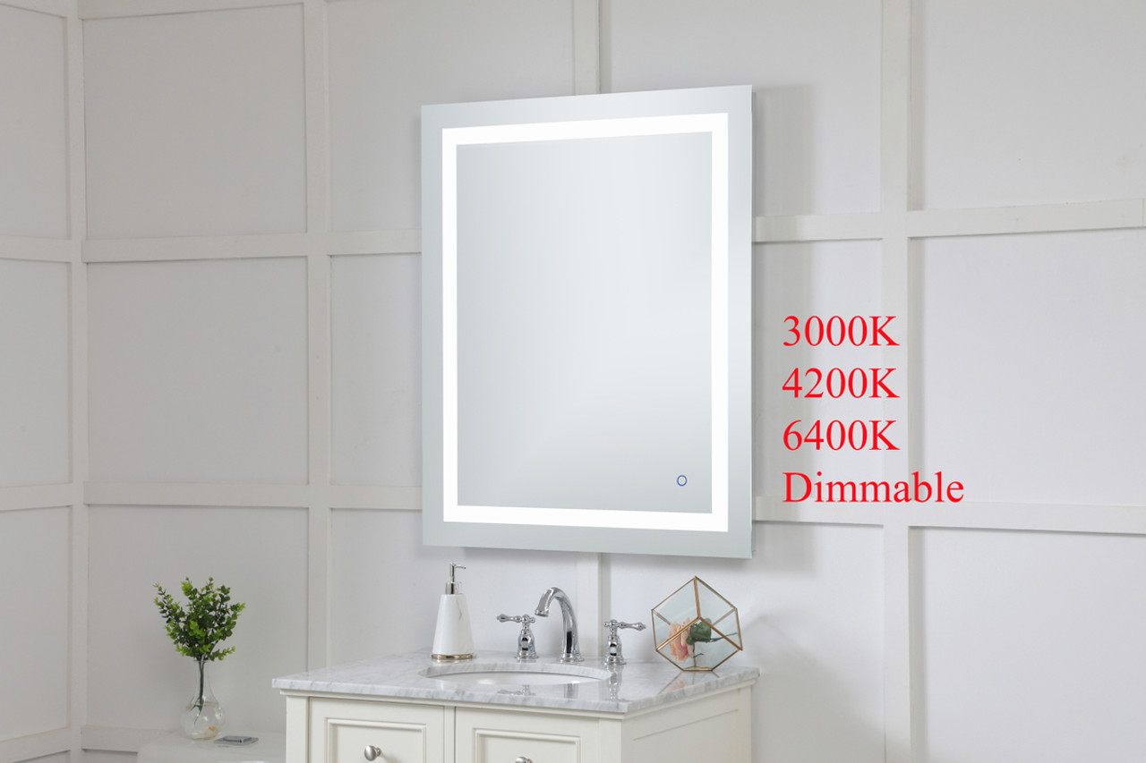Elegant Decor MRE13040 Helios 30in x 40in Hardwired LED mirror with touch sensor and color changing temperature 3000K/4200K/6400K