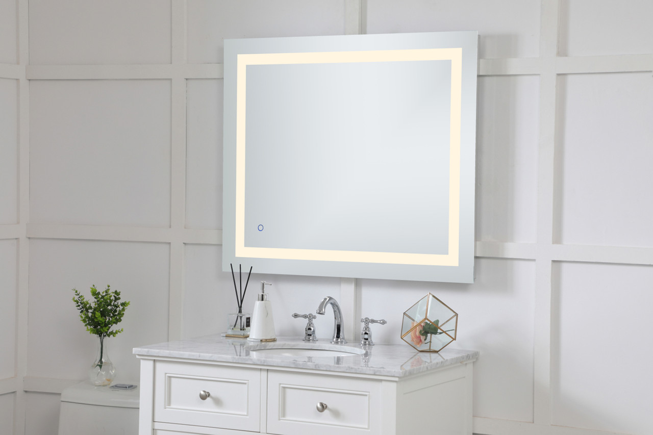 Elegant Decor MRE13040 Helios 30in x 40in Hardwired LED mirror with touch sensor and color changing temperature 3000K/4200K/6400K