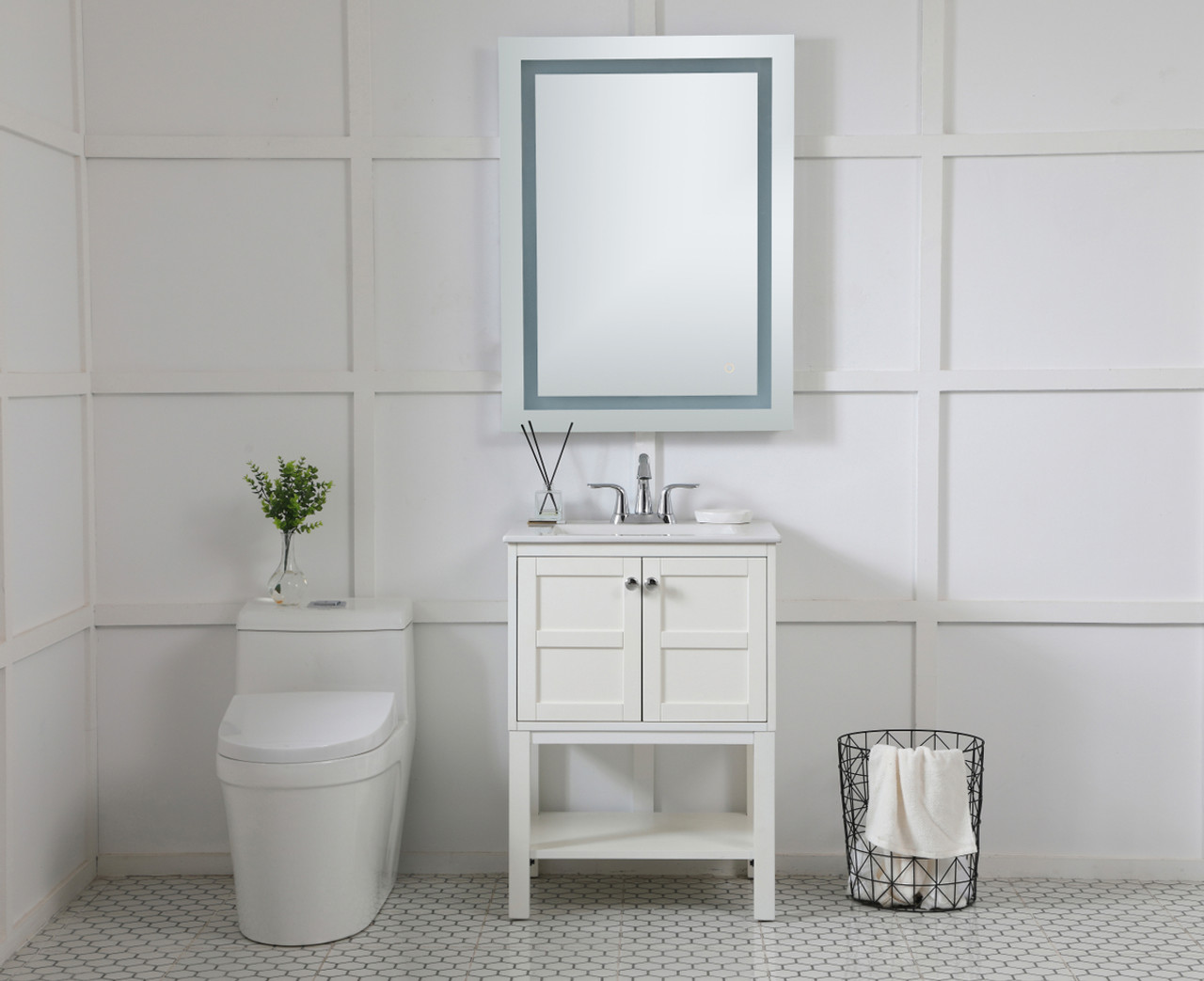 Elegant Decor MRE12736 Helios 27in x 36in Hardwired LED mirror with touch sensor and color changing temperature 3000K/4200K/6400K Elegant Decor MRE12736 Helios 27in x 36in Hardwired LED mirror with touch sensor and color changing temperature 3000K/4200K/6400K