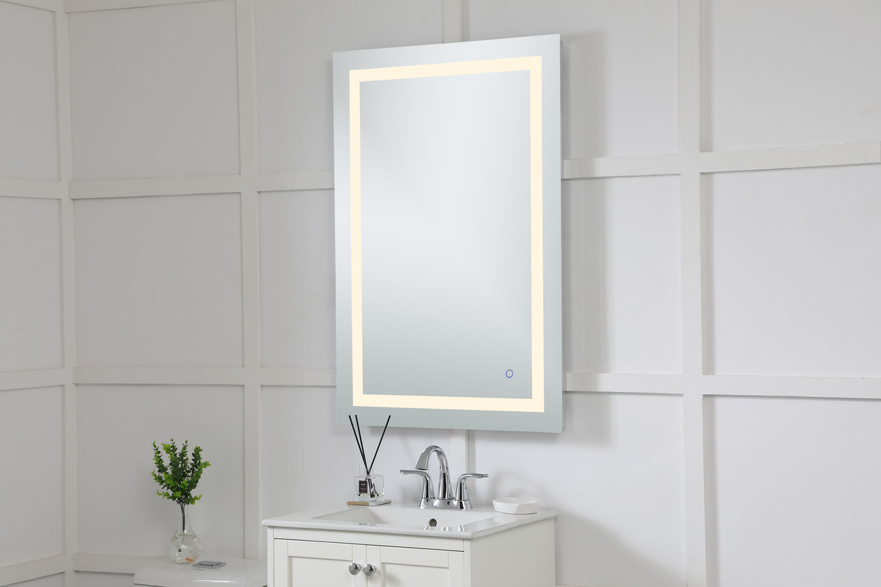 Elegant Decor MRE12740 Helios 27in x 40in Hardwired LED mirror with touch sensor and color changing temperature 3000K/4200K/6400K