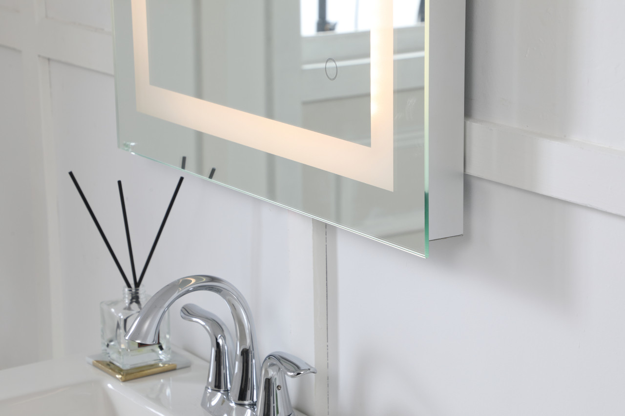 Elegant Decor MRE12740 Helios 27in x 40in Hardwired LED mirror with touch sensor and color changing temperature 3000K/4200K/6400K