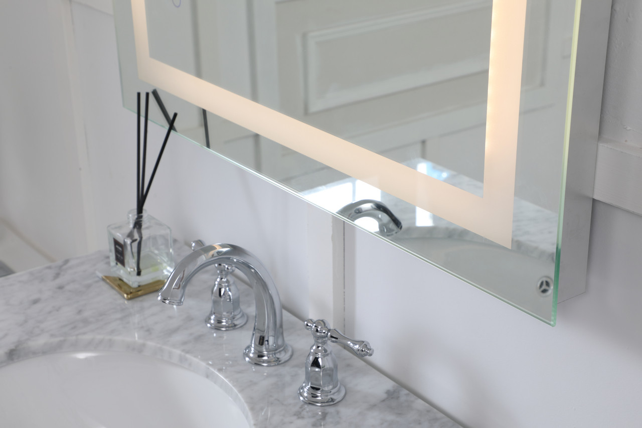 Elegant Decor MRE12430 Helios 24in x 30in Hardwired LED mirror with touch sensor and color changing temperature 3000K/4200K/6400K