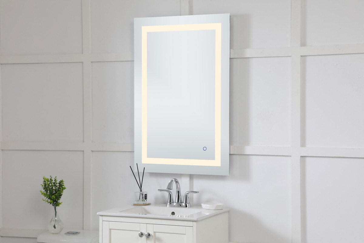 Elegant Decor MRE12436 Helios 24in x 36in Hardwired LED mirror with touch sensor and color changing temperature 3000K/4200K/6400K