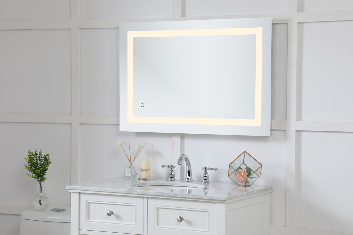 Elegant Decor MRE12436 Helios 24in x 36in Hardwired LED mirror with touch sensor and color changing temperature 3000K/4200K/6400K