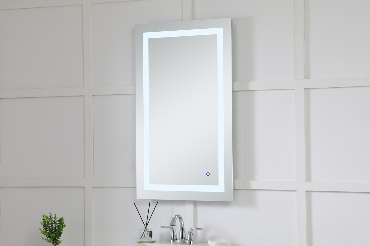 Elegant Decor MRE12440 Helios 24in x 40in Hardwired LED mirror with touch sensor and color changing temperature 3000K/4200K/6400K