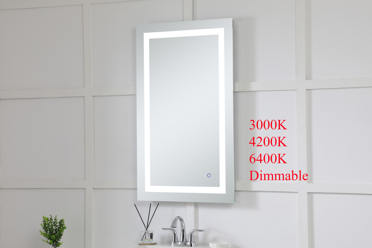 Elegant Decor MRE12440 Helios 24in x 40in Hardwired LED mirror with touch sensor and color changing temperature 3000K/4200K/6400K