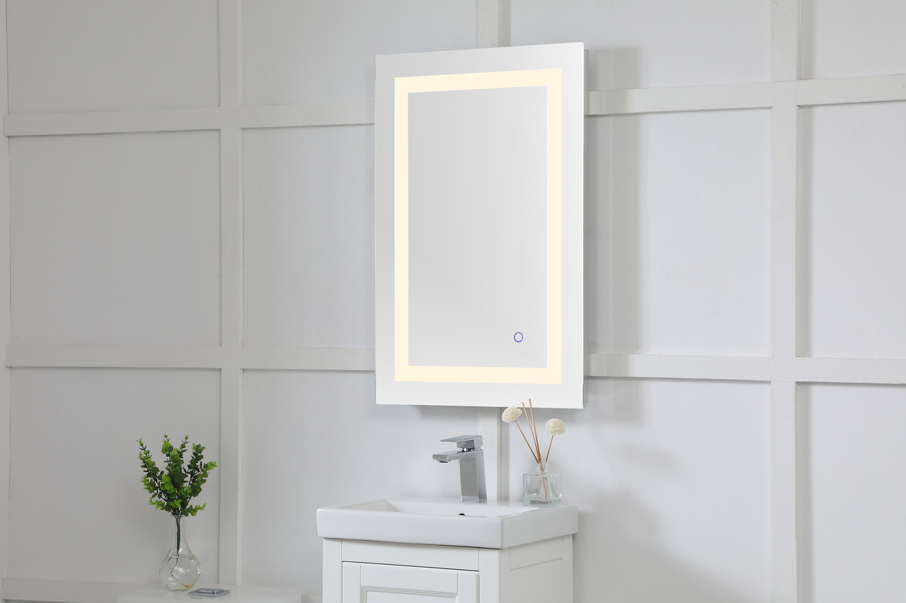 Elegant Decor MRE12030 Helios 20in x 30in Hardwired LED mirror with touch sensor and color changing temperature 3000K/4200K/6400K