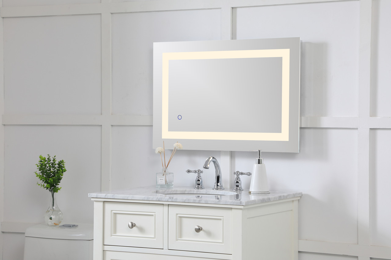 Elegant Decor MRE12030 Helios 20in x 30in Hardwired LED mirror with touch sensor and color changing temperature 3000K/4200K/6400K