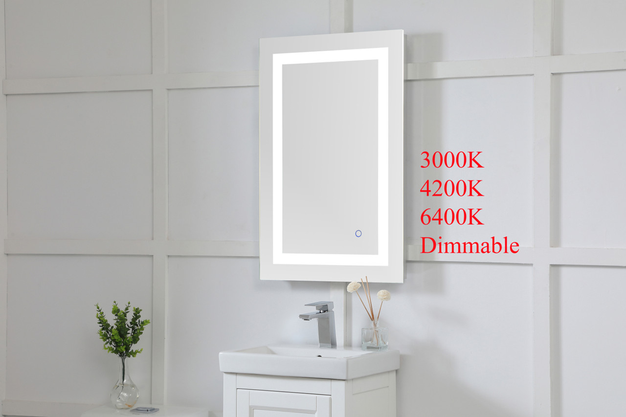 Elegant Decor MRE12030 Helios 20in x 30in Hardwired LED mirror with touch sensor and color changing temperature 3000K/4200K/6400K Elegant Decor MRE12030 Helios 20in x 30in Hardwired LED mirror with touch sensor and color changing temperature 3000K/4200K/6400K