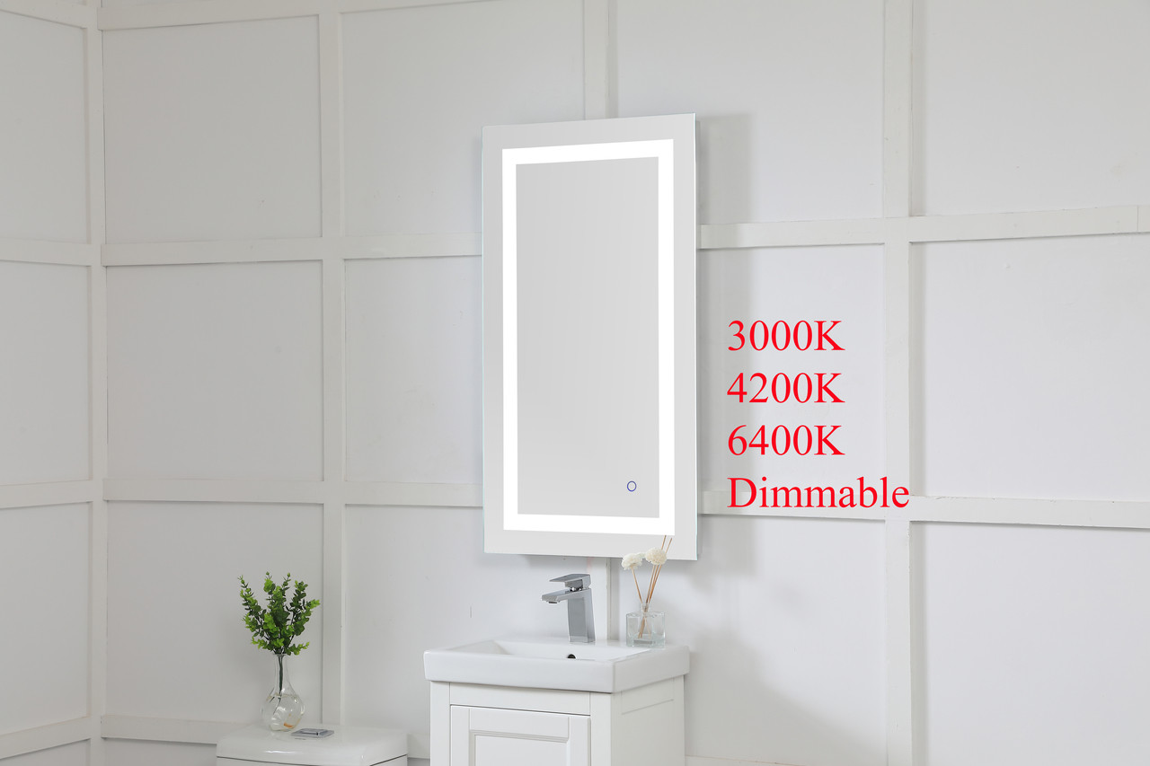 Elegant Decor MRE12036 Helios 20in x 36in Hardwired LED mirror with touch sensor and color changing temperature 3000K/4200K/6400K