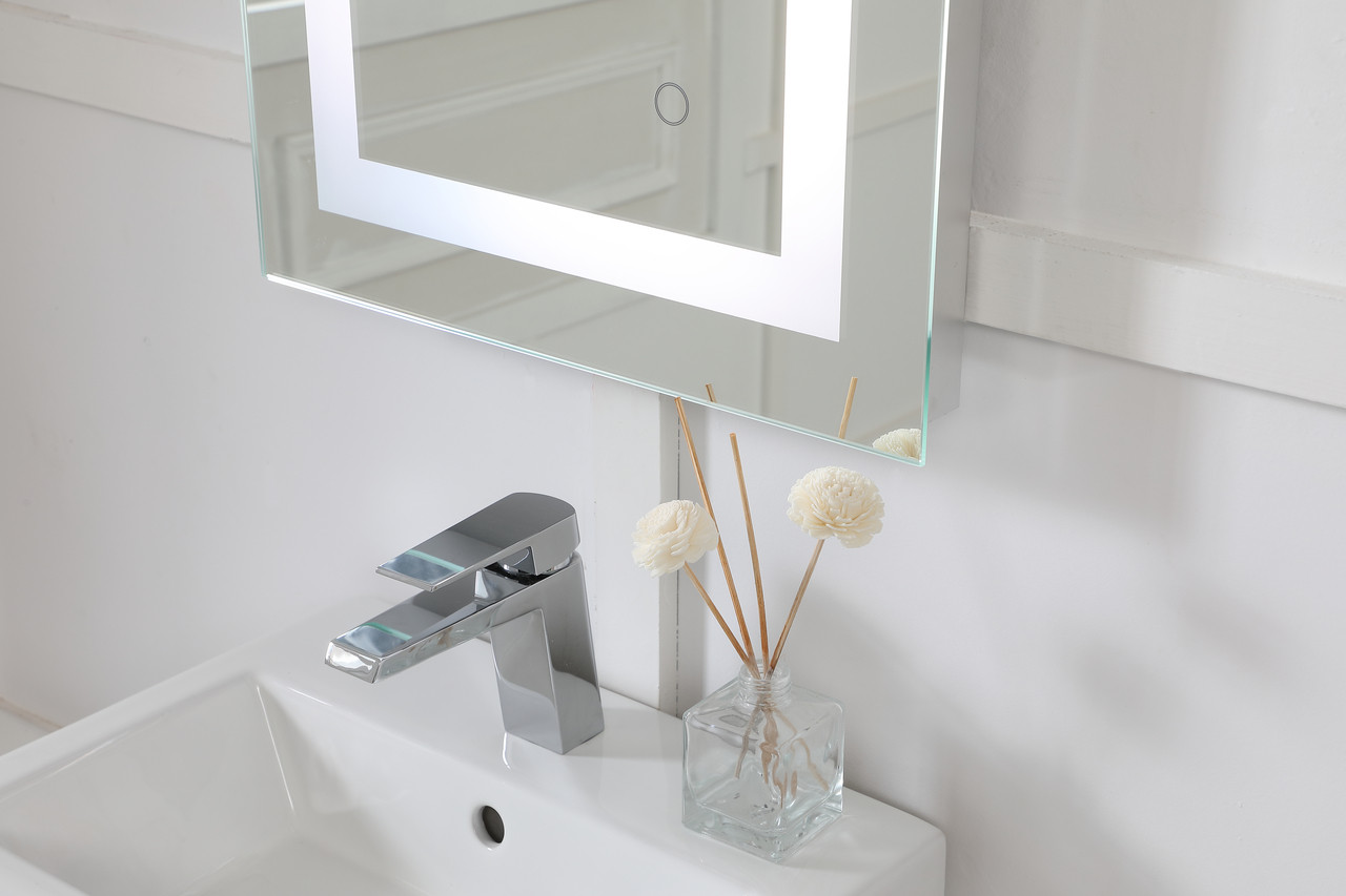 Elegant Decor MRE11830 Helios 18in x 30in Hardwired LED mirror with touch sensor and color changing temperature 3000K/4200K/6400K