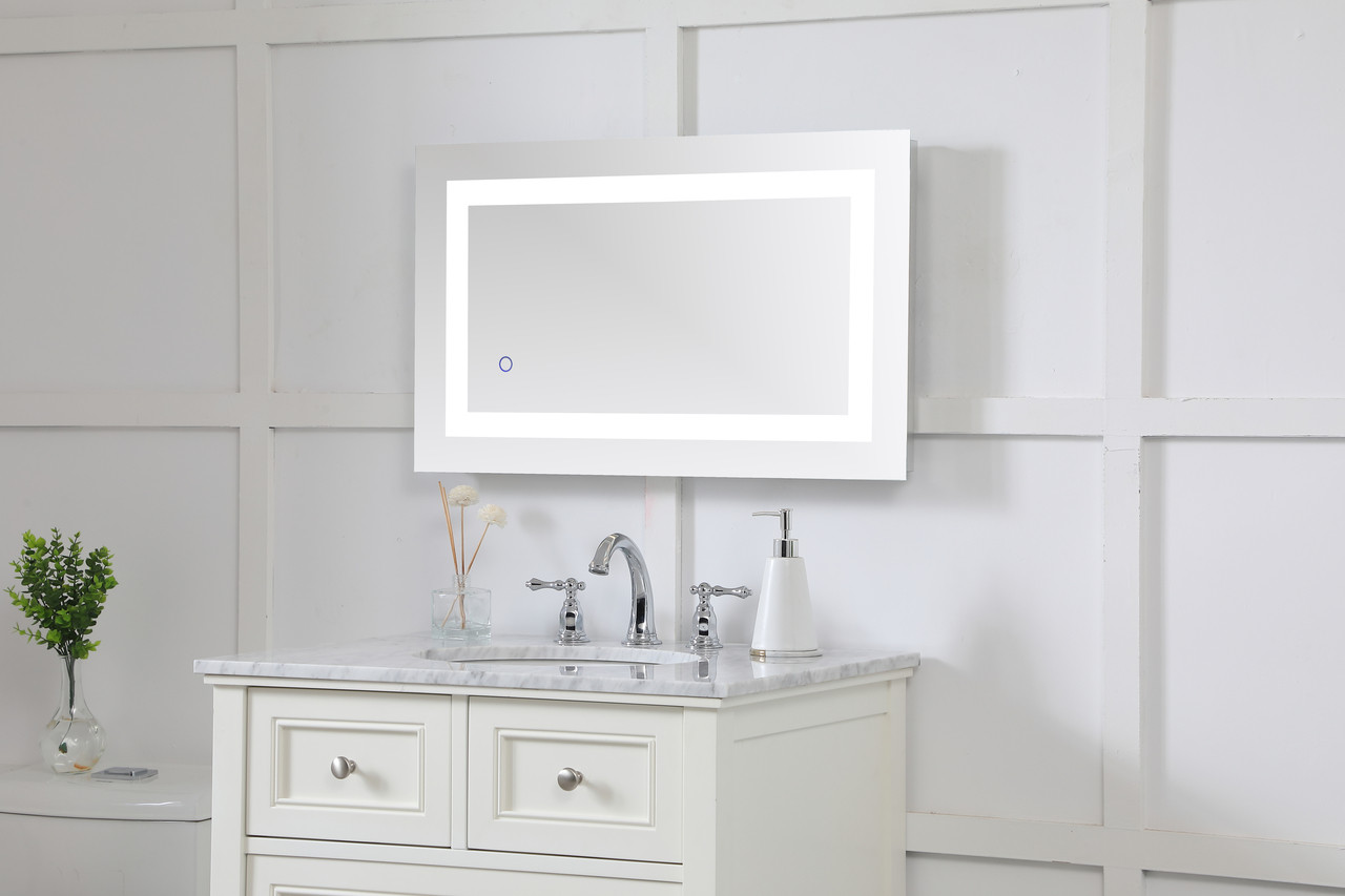 Elegant Decor MRE11830 Helios 18in x 30in Hardwired LED mirror with touch sensor and color changing temperature 3000K/4200K/6400K