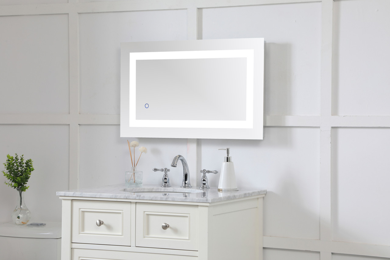Elegant Decor MRE11830 Helios 18in x 30in Hardwired LED mirror with touch sensor and color changing temperature 3000K/4200K/6400K