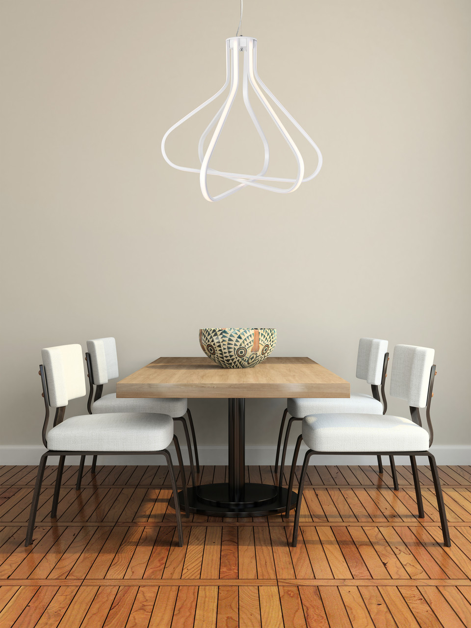 Elegant Lighting 5105D26WH Dahlia 3 light in White Pendant