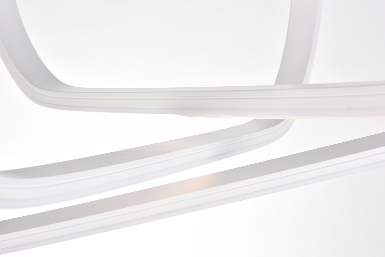 Elegant Lighting 5105F18WH Dahlia 3 light in White Flush mount