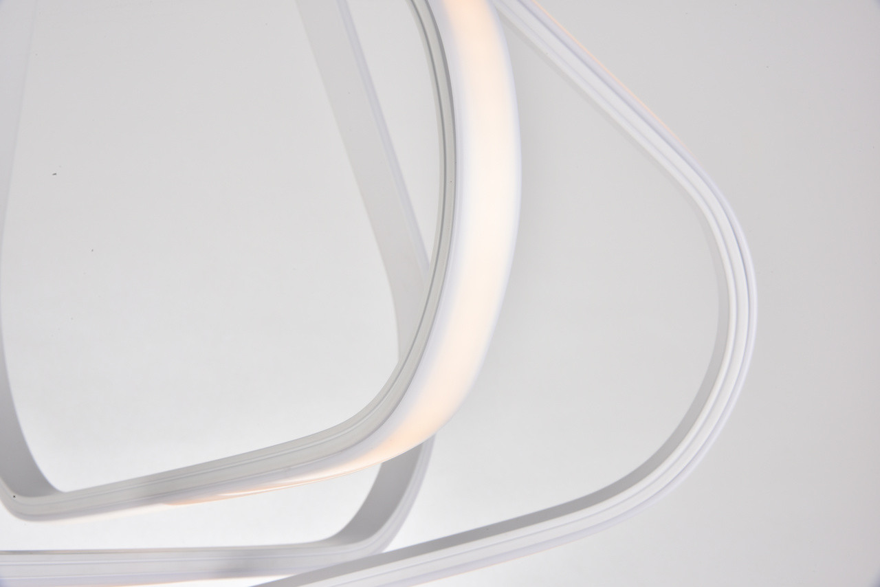 Elegant Lighting 5105F18WH Dahlia 3 light in White Flush mount